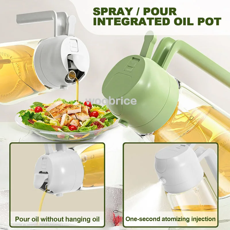 2in1 Kitchen Spray Oil Dispenser Oil Sprayer Polisher Or Only Brush Spray for Air Fryer Salad Grilling Roasting Cooking Kitchen - Image 2